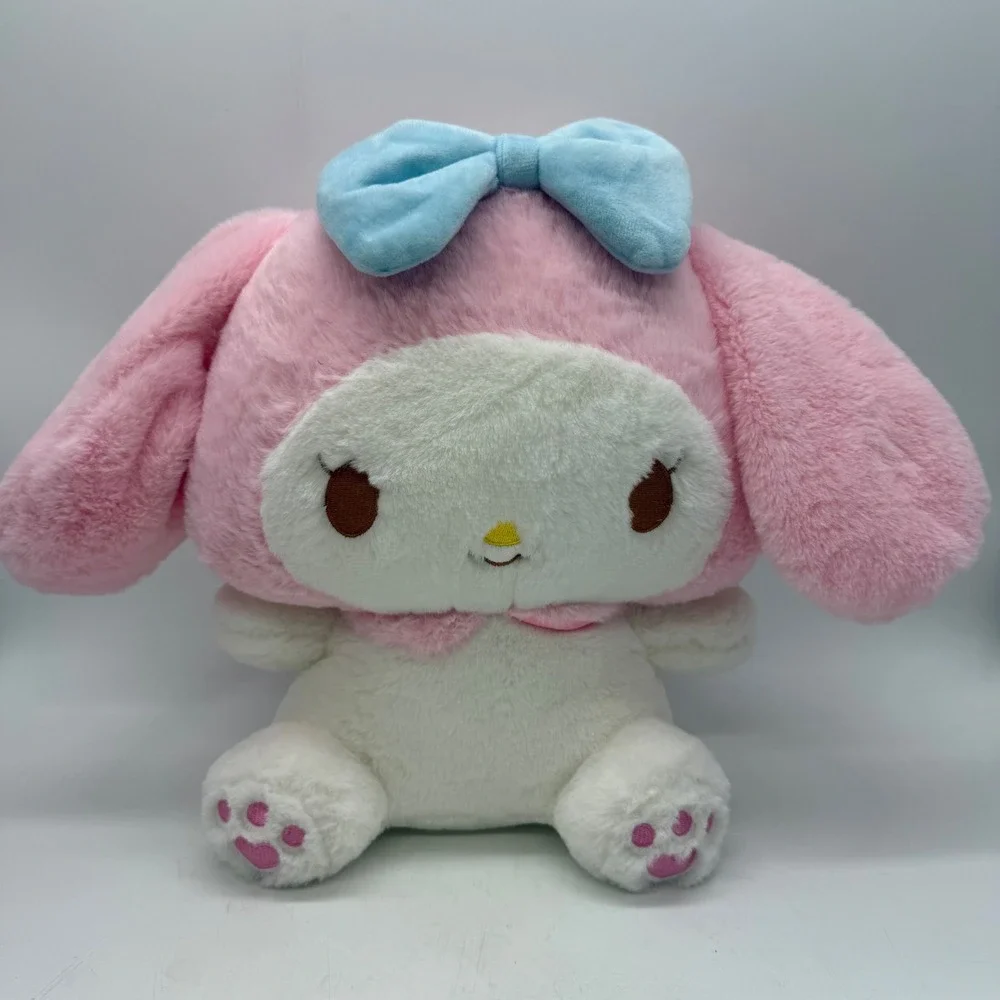 Sanrio My Melody Plush w Pocket Pink Blue Bow Bunny Bag